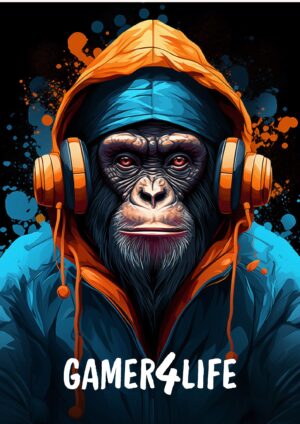 Gamer4life Monkey Plakat
