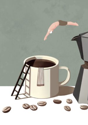 Coffee Diver Green plakat