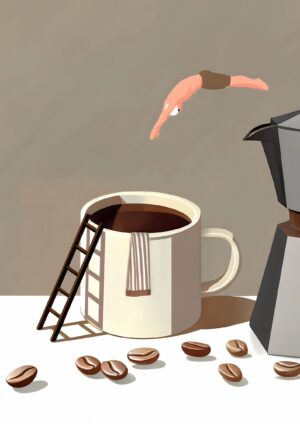 Coffee Diver Green plakat