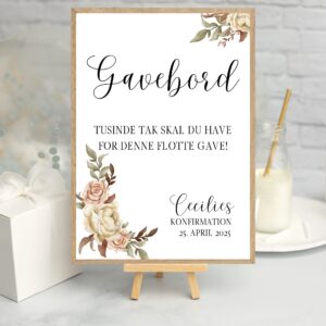 Gavebordsplakat konfirmation/blomst No2
