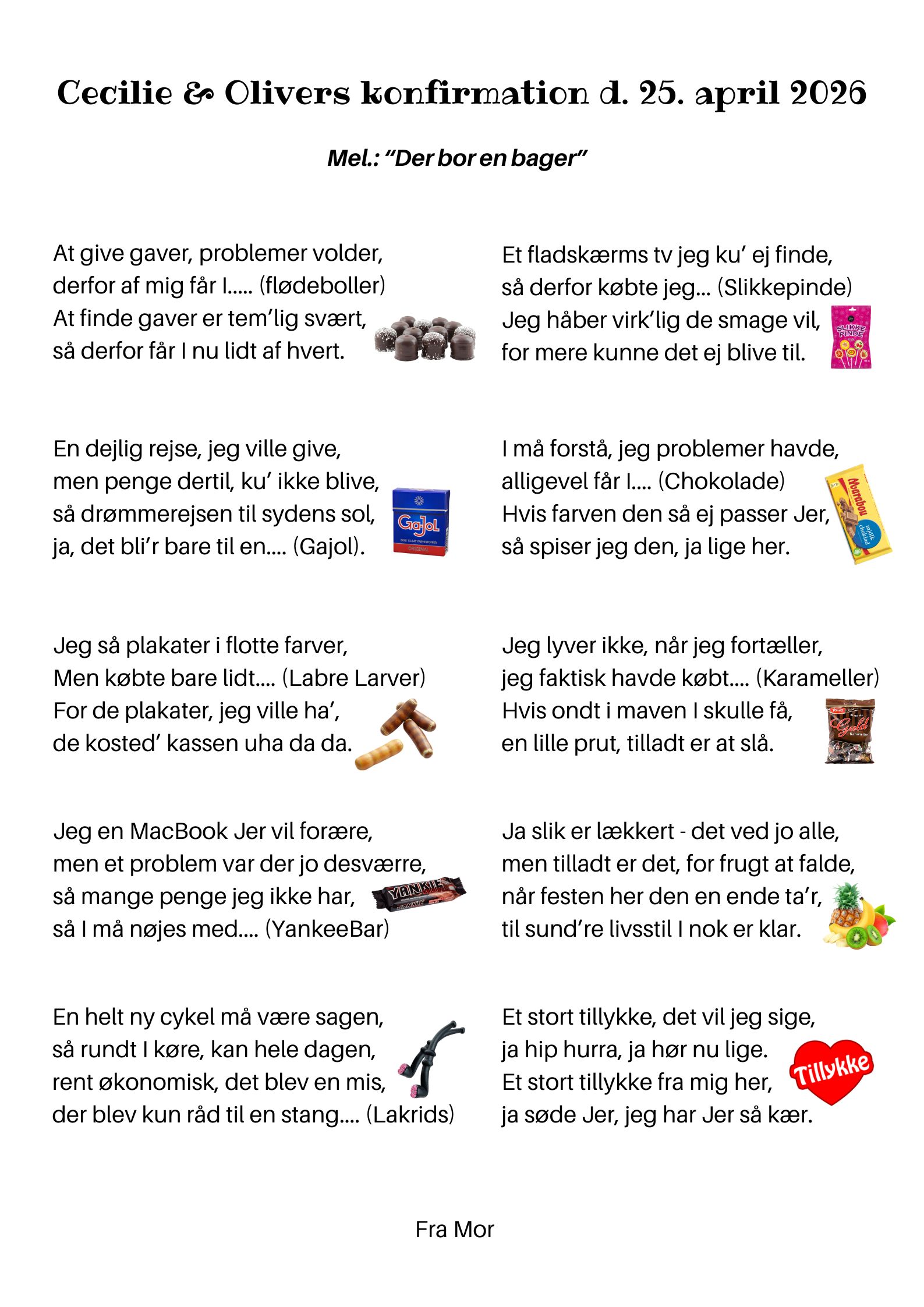 Sliksang til flere fra en