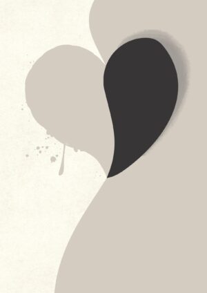 Heart Art beige plakat