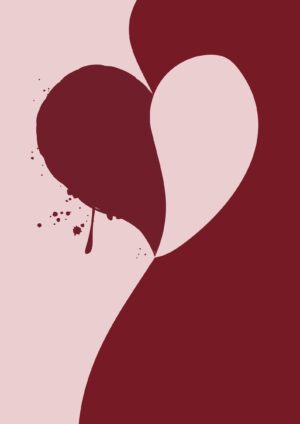 Heart Art rød plakat