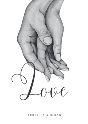 Love hands Grey Watercolor plakat