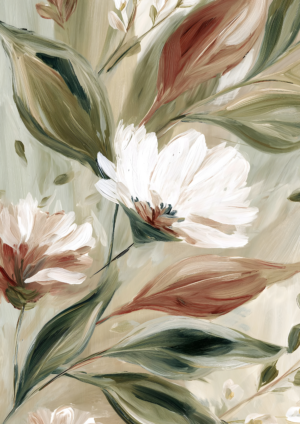 Green flower No1/Lærredsbillede