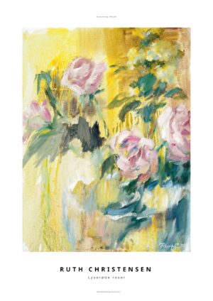 Lyserøde roser plakat af Ruth Christensen