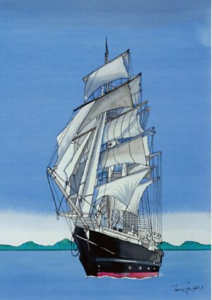 Sejlskib kunstplakat