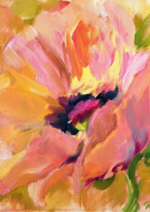 Orange valmue kunstplakat af Ruth Christensen