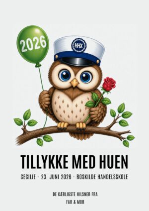 Tillykke med huen HHX plakat
