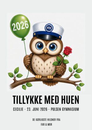 Tillykke med huen HTX plakat