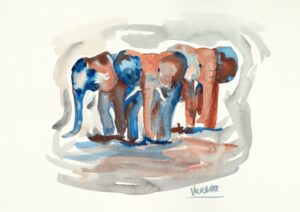 Tre elefanter kunstplakat