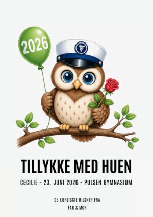 Tillykke med huen HTX plakat