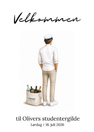 Velkomstplakat studentergilde dreng HHX