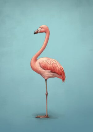Vintage flamingo plakat
