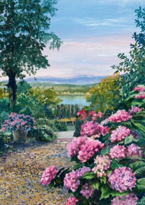 Hortensia kunstplakat af Elodie Cazes