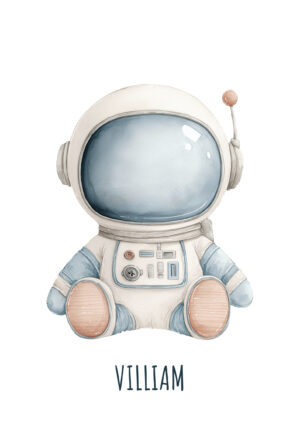Astronaut med navn plakat