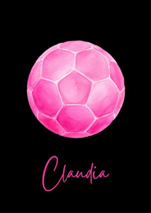 Pink fodbold med navn plakat